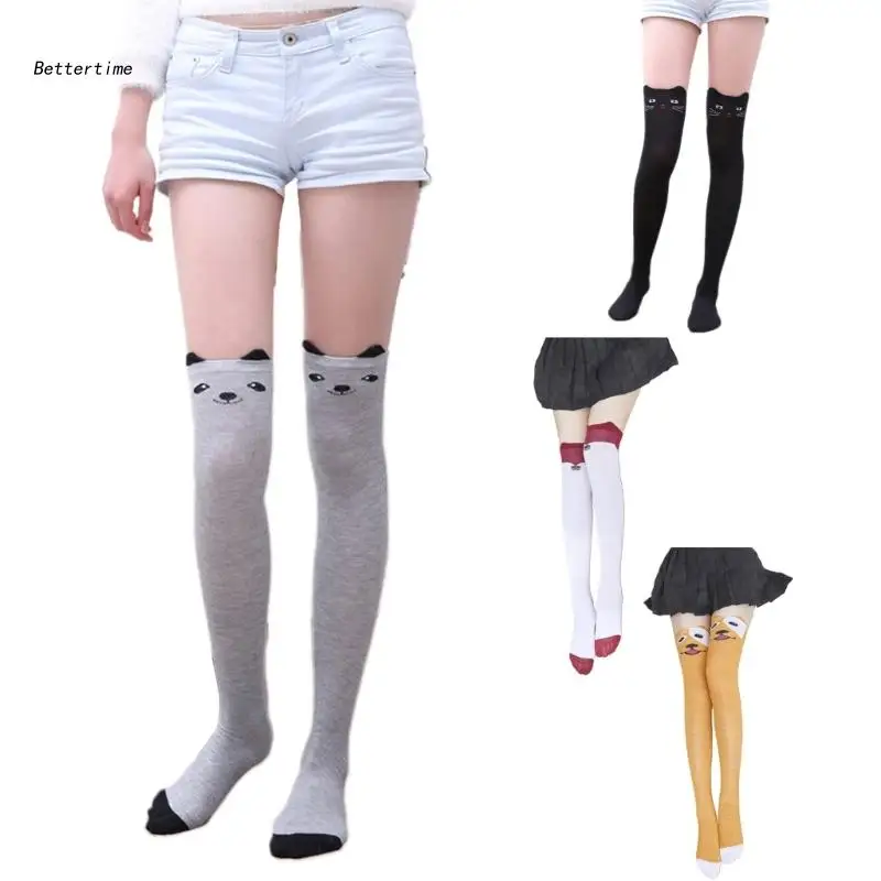 

B36D теплые женские чулки выше колена, милые высокие носки для повседневного ношения