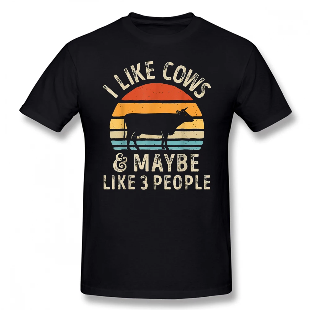 

Funny I Like Cows and Maybe Like 3 People Cow Farm Farmer Retro T Shirts Graphic Cotton Streetwear Short Sleeve T-shirt Mens