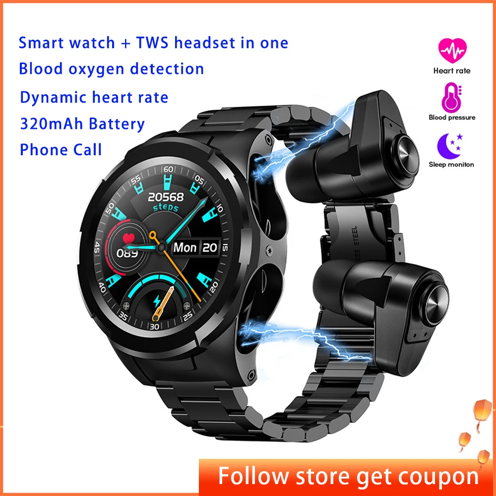 JM06 Smart Watch Men Women 2 in 1 TWS Wireless Bluetooth Headset Smartwatch 2022 Fitness Bracelet Wristwatch Heart Rate Monitor
JM06 Smart Watch Men Women 2 in 1 TWS Wireless Bluetooth Headset Smartwatch 2022 Fitness Bracelet Wristwatch Heart Rate Monitor