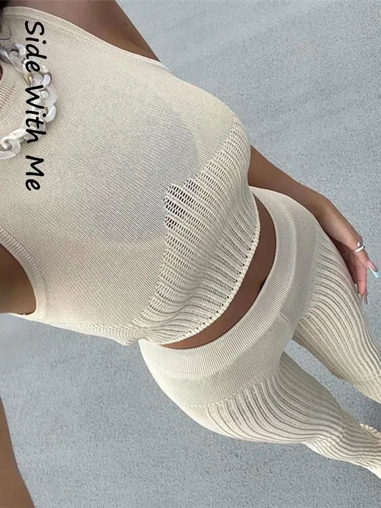 Side with Me 2022 Summer Knitted Boducon Sexy Women's Trouser Suits Casual Woman 2 Pieces Sets with Crop Top & High Waist Pants
Side with Me 2022 Summer Knitted Boducon Sexy Women's Trouser Suits Casual Woman 2 Pieces Sets with Crop Top & High Waist Pants