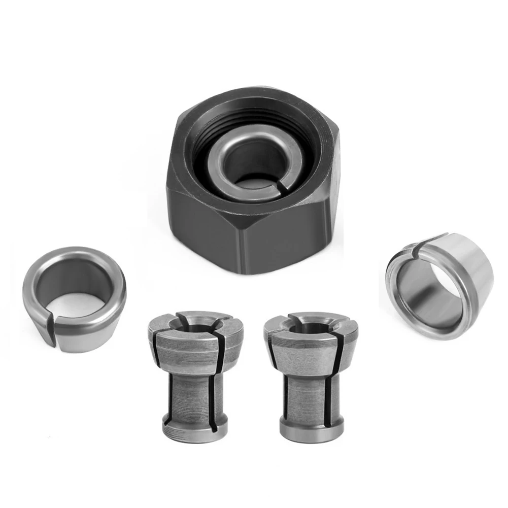 6pcs Set M17 Nut With 6/6.35/8/9.5/10mm Collet Chuck Adapter For Engraving Trimming Machine Electric Router Woodworking Tool
6pcs Set M17 Nut With 6/6.35/8/9.5/10mm Collet Chuck Adapter For Engraving Trimming Machine Electric Router Woodworking Tool