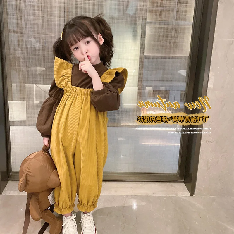 2022 Spring New Female Baby Korean Corduroy Suspender Pants Bubble Lantern Sleeve Bottoming Shirt Two-piece Set
2022 Spring New Female Baby Korean Corduroy Suspender Pants Bubble Lantern Sleeve Bottoming Shirt Two-piece Set