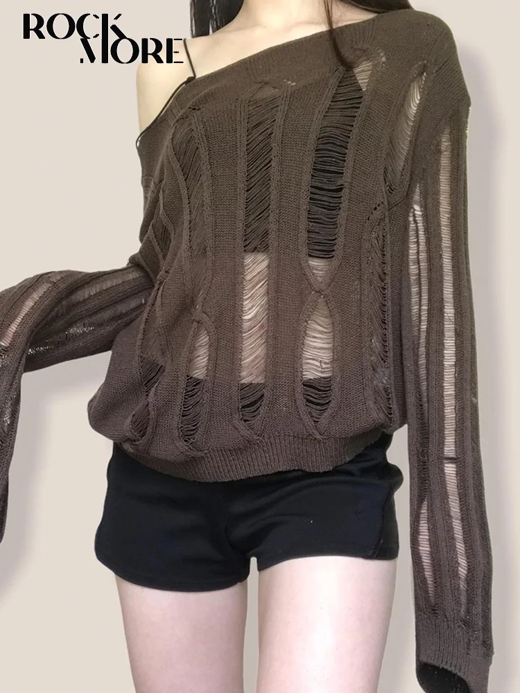 Rockmore Hollow Out Tassel Pullover Y2K Aesthetic Brown Long Sleeve Knitted Women Tops Sexy Vintage Sweaters 2000s Grunge Korean
Rockmore Hollow Out Tassel Pullover Y2K Aesthetic Brown Long Sleeve Knitted Women Tops Sexy Vintage Sweaters 2000s Grunge Korean