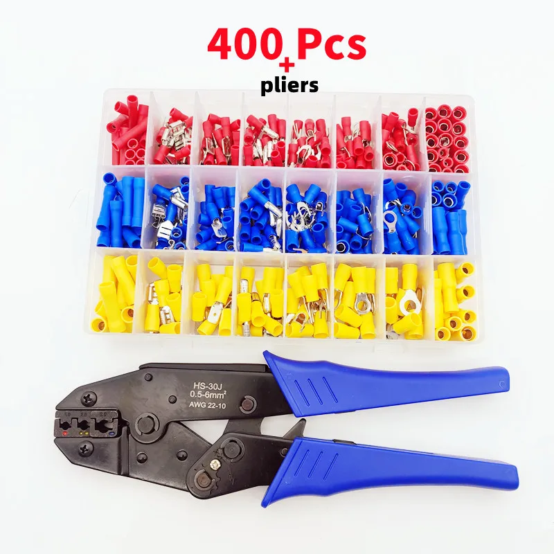400pcs Insulated Electrical Connector+pliers,Crimp Terminal,Female and Male Ring Fork Kit,Electrical Wire Crimp Rolled,For cars
400pcs Insulated Electrical Connector+pliers,Crimp Terminal,Female and Male Ring Fork Kit,Electrical Wire Crimp Rolled,For cars