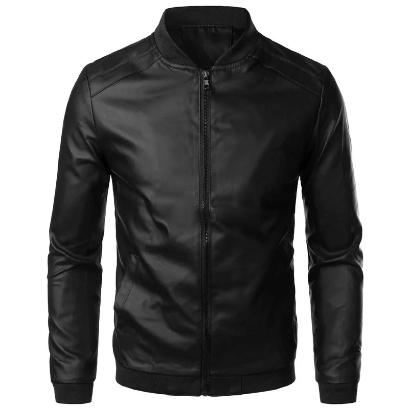 Men Slim Leather Jacket Motorcycle Casual PU Leather Coats Good Quality Male Solid Fit Stand Collar Leather Jackets And Coats 4X
Men Slim Leather Jacket Motorcycle Casual PU Leather Coats Good Quality Male Solid Fit Stand Collar Leather Jackets And Coats 4X