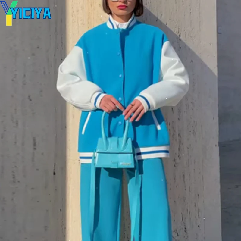 YICIYA Women's Solid Patchwork Bomber Varsity Jacket Fresh Color Baseball Uniform Female Casual Oversized College Coat
YICIYA Women's Solid Patchwork Bomber Varsity Jacket Fresh Color Baseball Uniform Female Casual Oversized College Coat