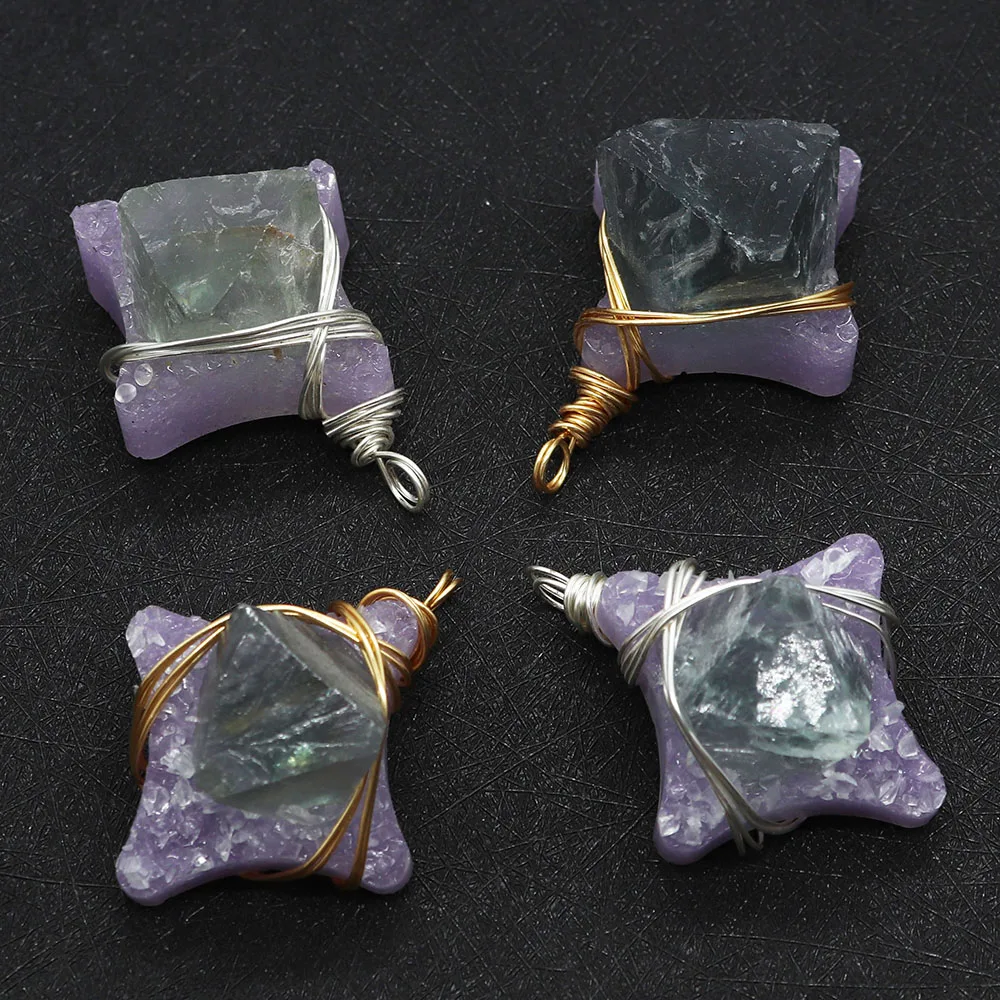 Fashion Irregular Amethyst Pendant Necklace Metal Winding for Making Jewelry Charm Winding Healing Reiki Earring Accessories
Fashion Irregular Amethyst Pendant Necklace Metal Winding for Making Jewelry Charm Winding Healing Reiki Earring Accessories