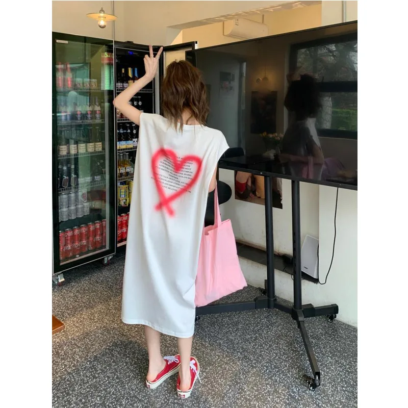 Summer New Printing Loose T Shirt Dress Round Neck Sleeveless All-match Casual Dresses Fashion Simplicity Women Clothing
Summer New Printing Loose T Shirt Dress Round Neck Sleeveless All-match Casual Dresses Fashion Simplicity Women Clothing