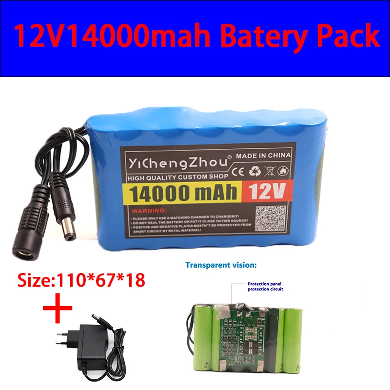 New 18650 12V 14000mah battery Rechargeable Lithium Ion battery pack capacity DC 12.6v 14Ah CCTV Cam Monitor + charger
New 18650 12V 14000mah battery Rechargeable Lithium Ion battery pack capacity DC 12.6v 14Ah CCTV Cam Monitor + charger