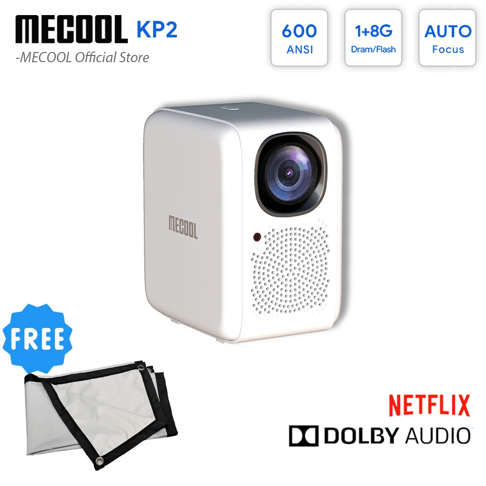 

MECOOL 2023 Global Version Projetor KP2 Global Version with Linux 1+8G 2.4G/5G WiFi Netflix Certified Dolby Audio Home Theater