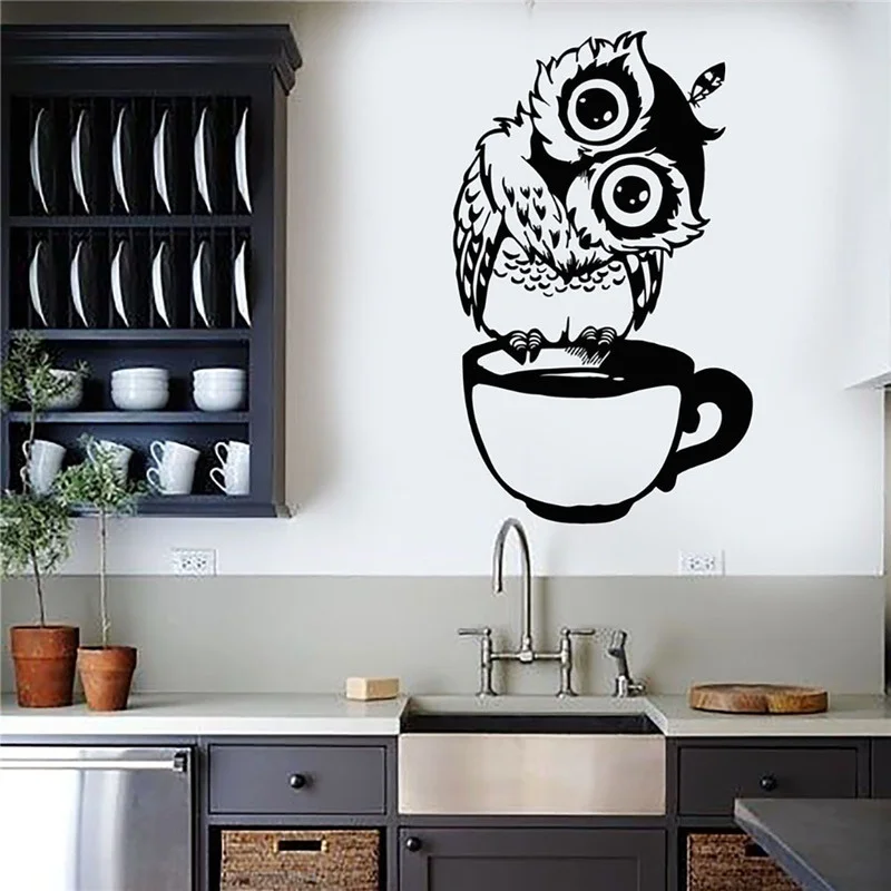 Cute Cartoon Owl on Mug Wall Stickers Coffee Decorative Decal for Kitchen Dining Room Vinyl Stickers for Coffee Bar Home Decor
Cute Cartoon Owl on Mug Wall Stickers Coffee Decorative Decal for Kitchen Dining Room Vinyl Stickers for Coffee Bar Home Decor