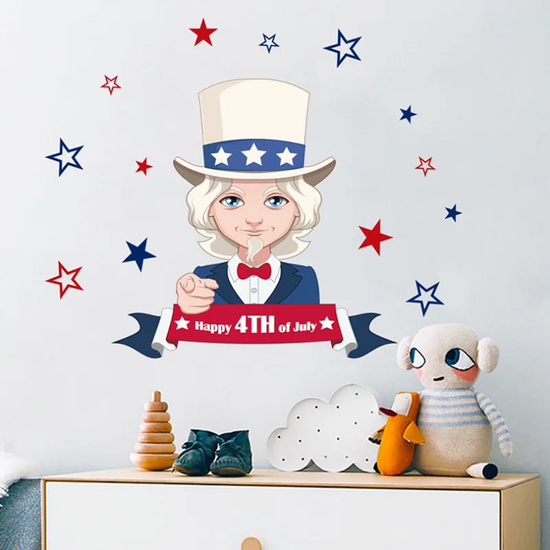 25*35cm Independence Day Uncle Sam Sticker DIY Window Glass Wall Stickers Bedroom Decoration Stickers Self-adhesive Wallpaper
25*35cm Independence Day Uncle Sam Sticker DIY Window Glass Wall Stickers Bedroom Decoration Stickers Self-adhesive Wallpaper