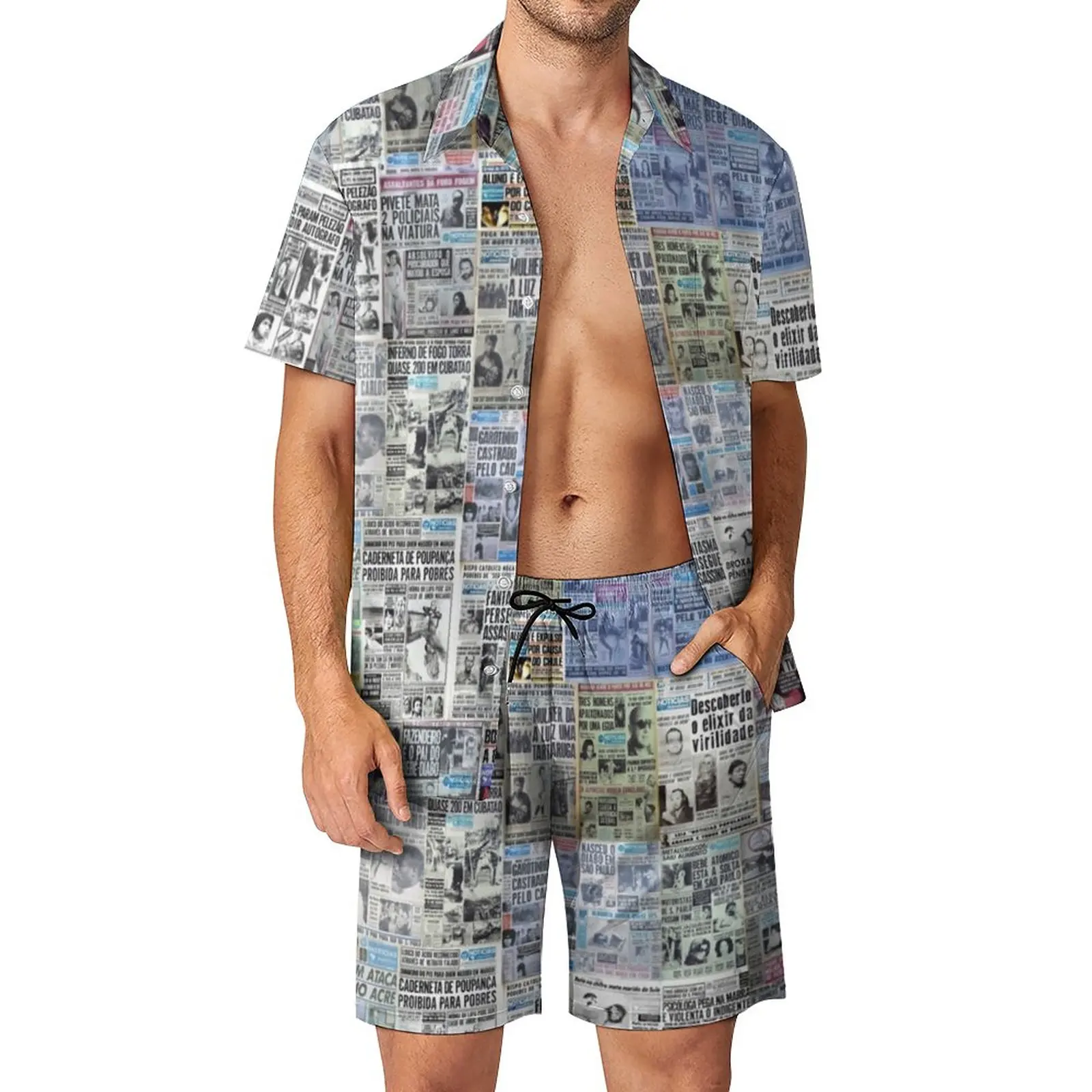 Colorful Newspaper Men Sets Retro Letter Print Casual Shorts Outdoor Shirt Set Summer Hawaii Suit Short-Sleeve Oversize
Colorful Newspaper Men Sets Retro Letter Print Casual Shorts Outdoor Shirt Set Summer Hawaii Suit Short-Sleeve Oversize
