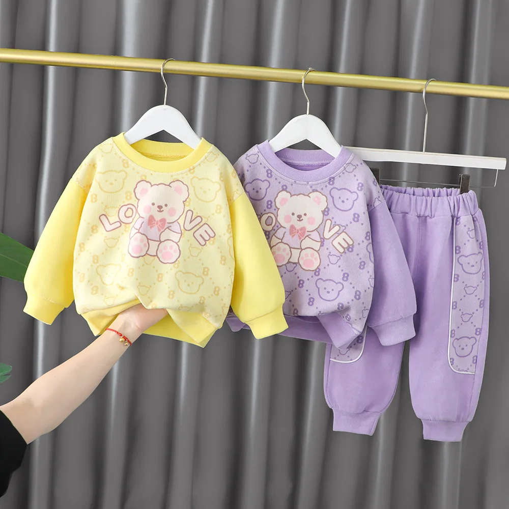 2022 Spring Autumn Children Girl 2PCS Clothing Set Cartoon Bear Cotton Sweatshirt Casual Pants Baby Girl Clothes Sports Suit
2022 Spring Autumn Children Girl 2PCS Clothing Set Cartoon Bear Cotton Sweatshirt Casual Pants Baby Girl Clothes Sports Suit