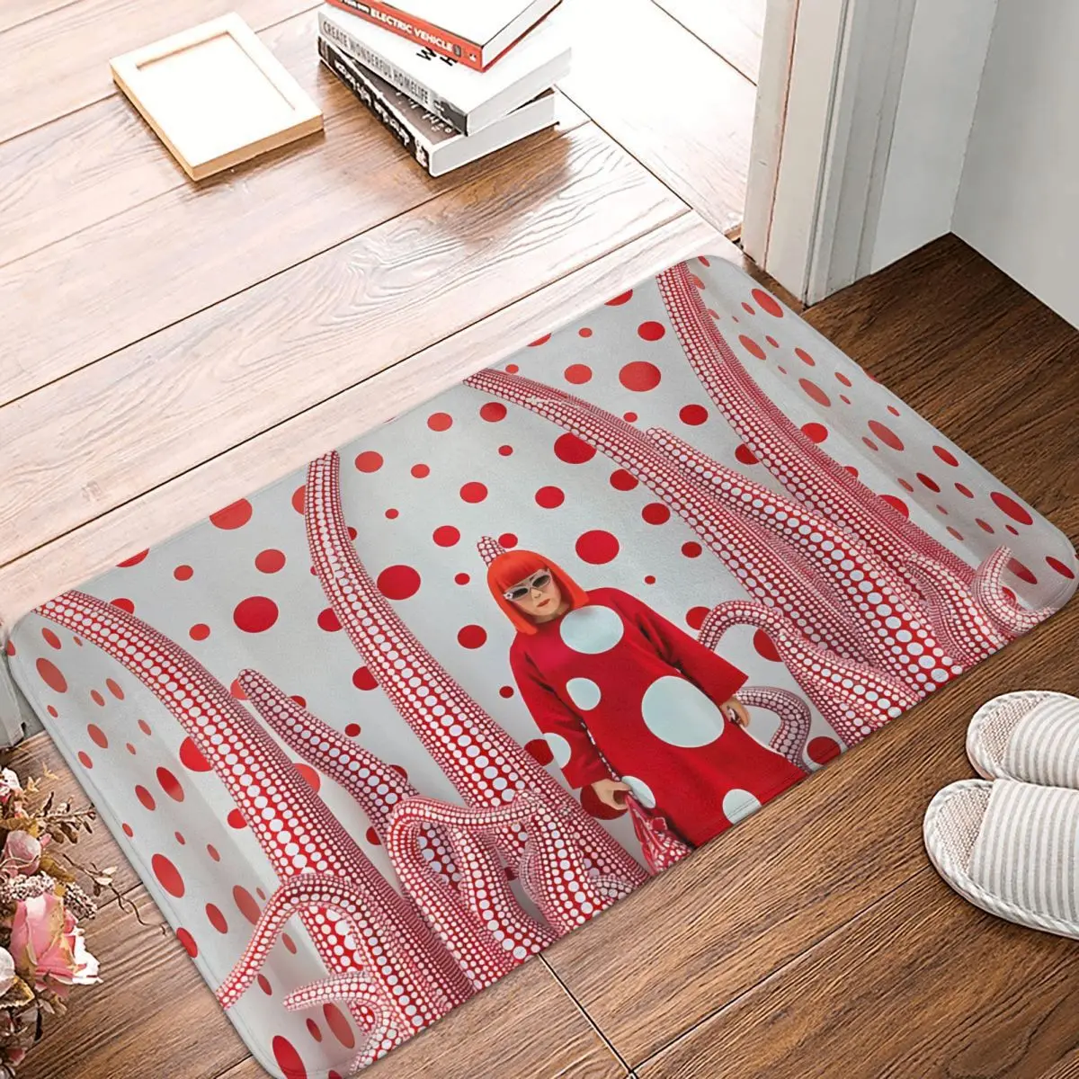

RED Yayoi Kusama Queen of Pok Dot Anti-Slip Rug Doormat Kitchen Mat Floor Carpet Indoor Decor