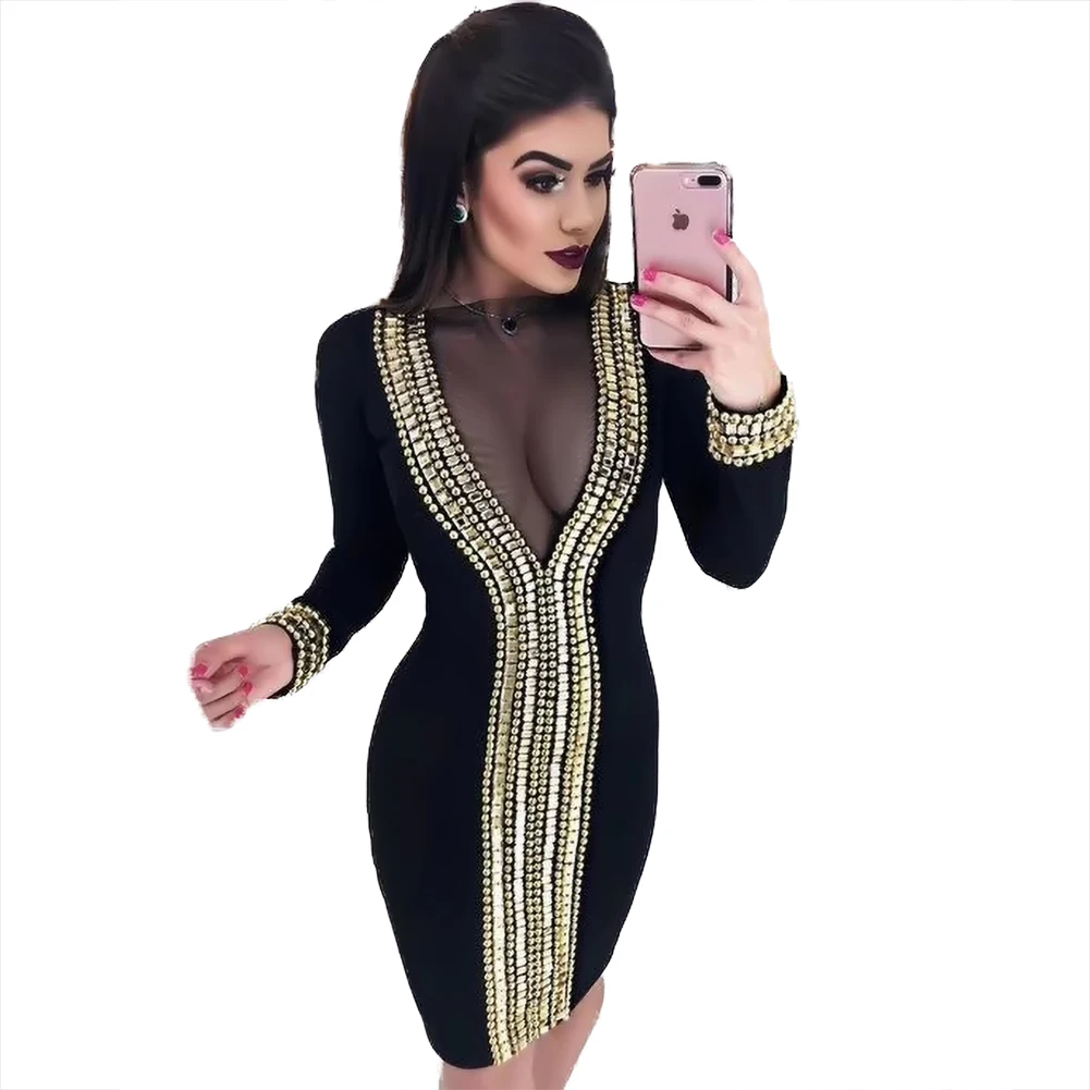 Autumn Tank Black Mesh Bodycon Bandage Dress For Women 2022 Sexy V-Neck Crystal Beading Celebrity Evening Club Party Dresses
Autumn Tank Black Mesh Bodycon Bandage Dress For Women 2022 Sexy V-Neck Crystal Beading Celebrity Evening Club Party Dresses