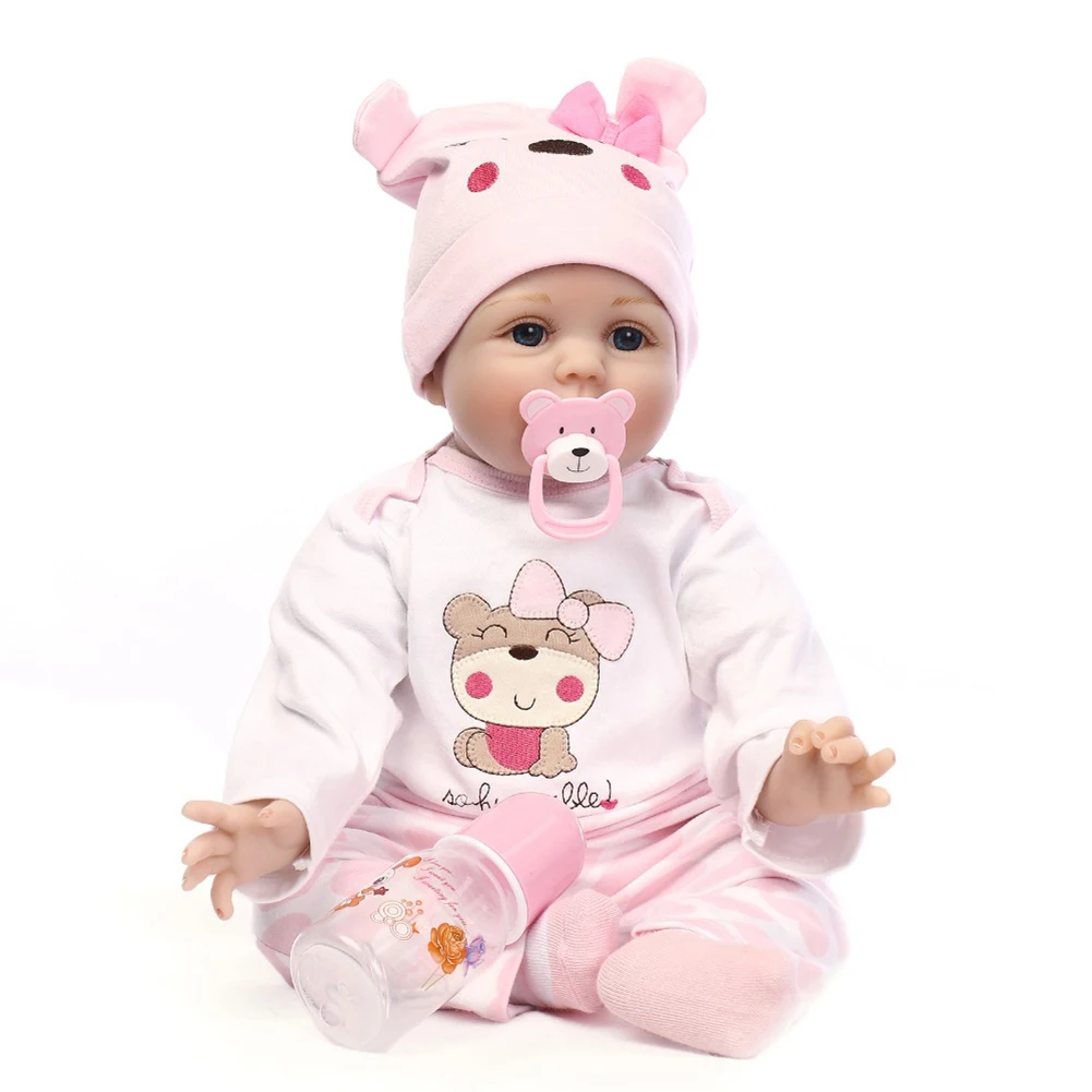 

Mini Lifelike Reborn Baby Doll Silicone Kid Toddler Sleep Playmate Cloth Doll Realistic Dressed Toy Children Day Gift
