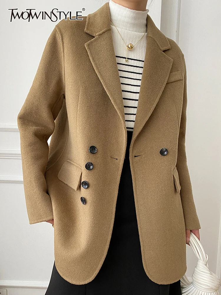 TWOTWINSTYLE Straight Solid Blazer For Women Notched Collar Long Sleeve Single Button Casual Vintage Blazers Female 2022 Autumn
TWOTWINSTYLE Straight Solid Blazer For Women Notched Collar Long Sleeve Single Button Casual Vintage Blazers Female 2022 Autumn