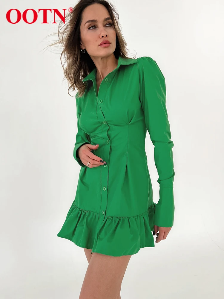Женское платье-рубашка OOTN, зеленое облегающее платье-карандаш с отворотами, плиссированное мини-платье с оборками, 2022
Женское платье-рубашка OOTN, зеленое облегающее платье-карандаш с отворотами, плиссированное мини-платье с оборками, 2022