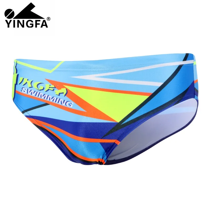 

YINGFA Swimwear Men Boys Swim Briefs Competitive Swimming Suit Swimsuit Sunga Racing Swimsuits Printing Swim Shorts Triangle