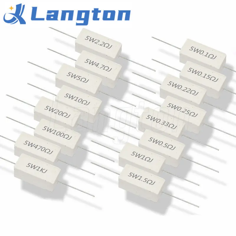 5pcs 5W 5% Cement Resistor Power Resistance 0.1 ~ 10K 0.1R 0.5R 1R 10R 100R 0.22 0.33 0.5 1 2 5 8 10 15 20 25 30 100 1K 10K ohm
5pcs 5W 5% Cement Resistor Power Resistance 0.1 ~ 10K 0.1R 0.5R 1R 10R 100R 0.22 0.33 0.5 1 2 5 8 10 15 20 25 30 100 1K 10K ohm