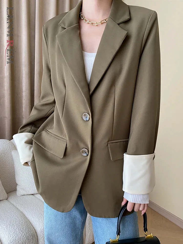 Пиджак LANMREM Женский свободного покроя, однобортный элегантный жакет в стиле минимализма, модная одежда во французском стиле, 26D5010, осень 2023 
Пиджак LANMREM Женский свободного покроя, однобортный элегантный жакет в стиле минимализма, модная одежда во французском стиле, 26D5010, осень 2023