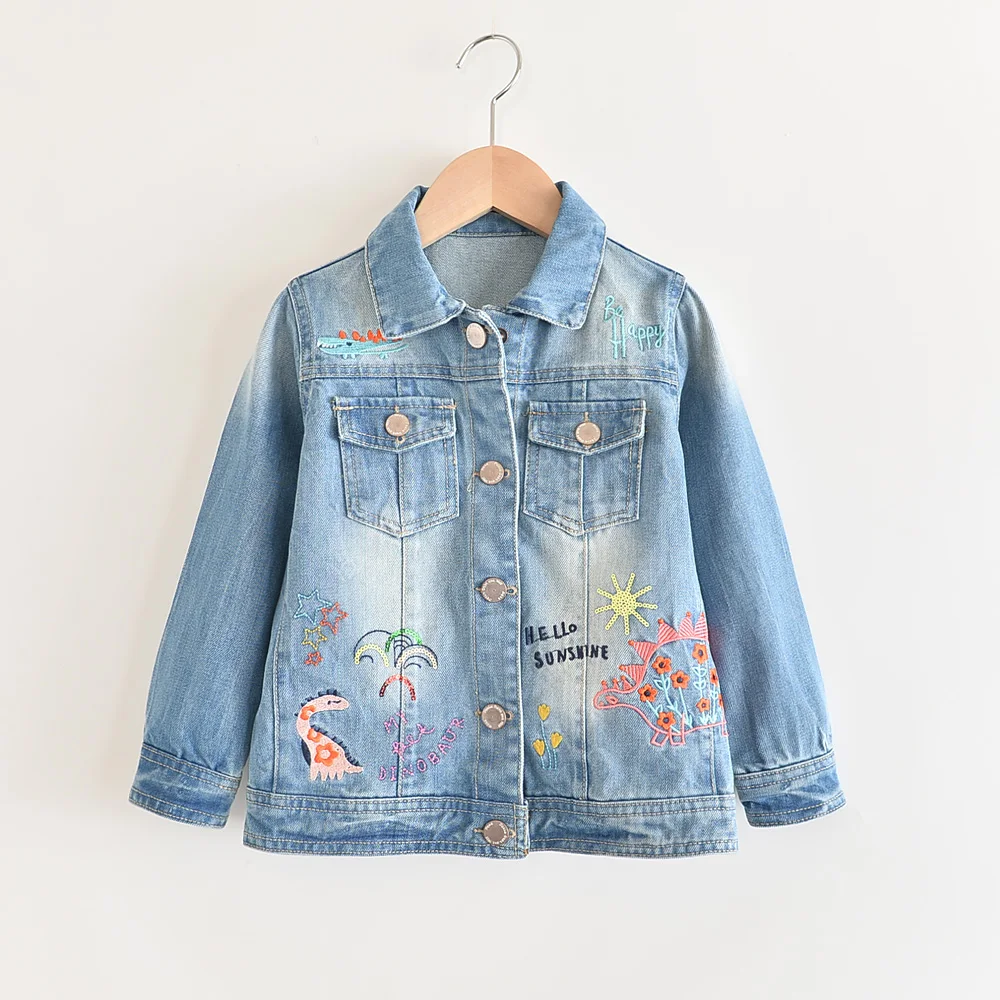 Spring Autumn Girls Denim Jackets Lovely Cartoon Embroidery Children Clothing Fashion Outerwear Kids Cute Coats 2-9 Yrs
Spring Autumn Girls Denim Jackets Lovely Cartoon Embroidery Children Clothing Fashion Outerwear Kids Cute Coats 2-9 Yrs