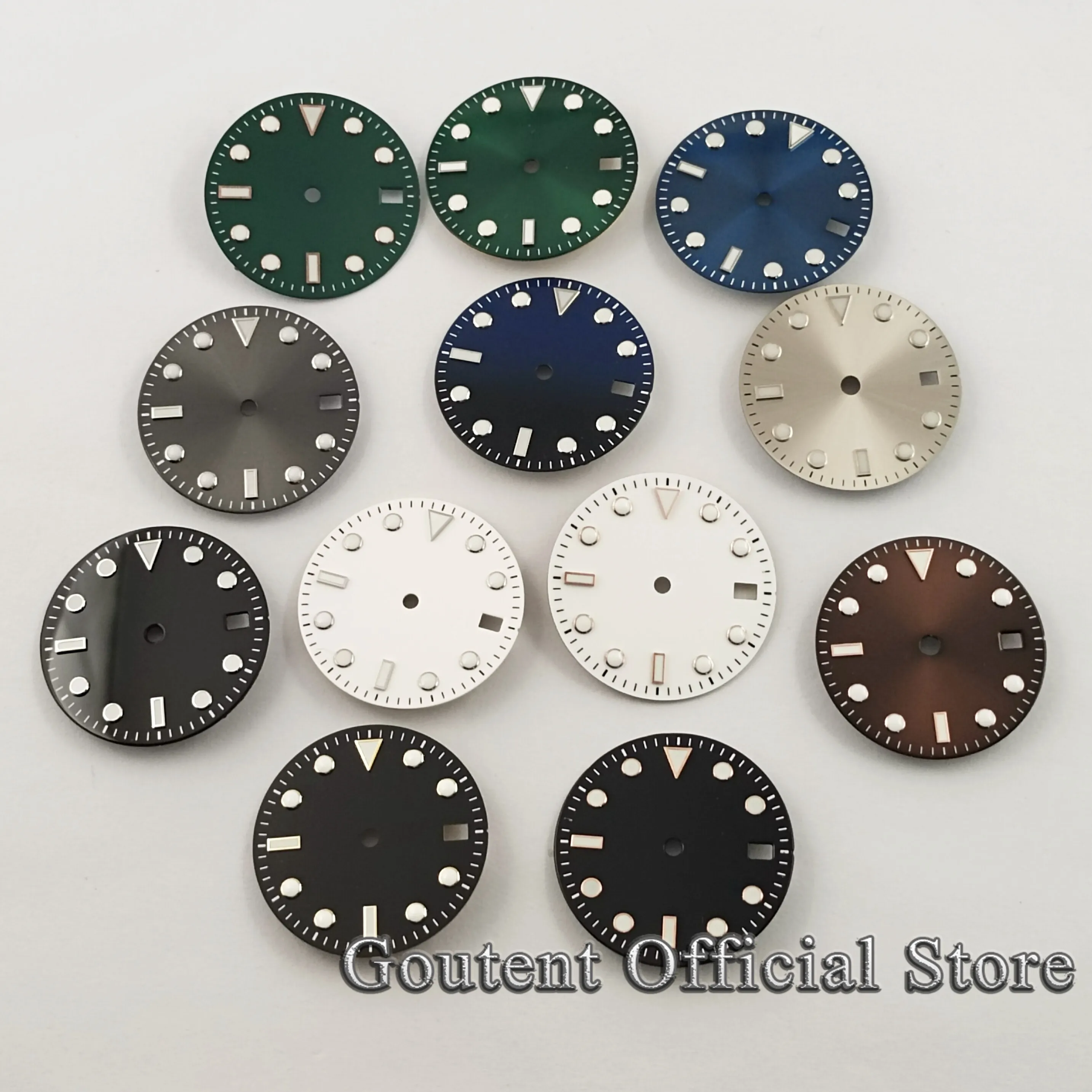 Goutent 28.5mm Sterile Watch Dial Black/White/Blue/Green Fit NH35/NH36 ETA2824/2836 Miyota 8205/8215/821A DG2813/3804 Movement
Goutent 28.5mm Sterile Watch Dial Black/White/Blue/Green Fit NH35/NH36 ETA2824/2836 Miyota 8205/8215/821A DG2813/3804 Movement
