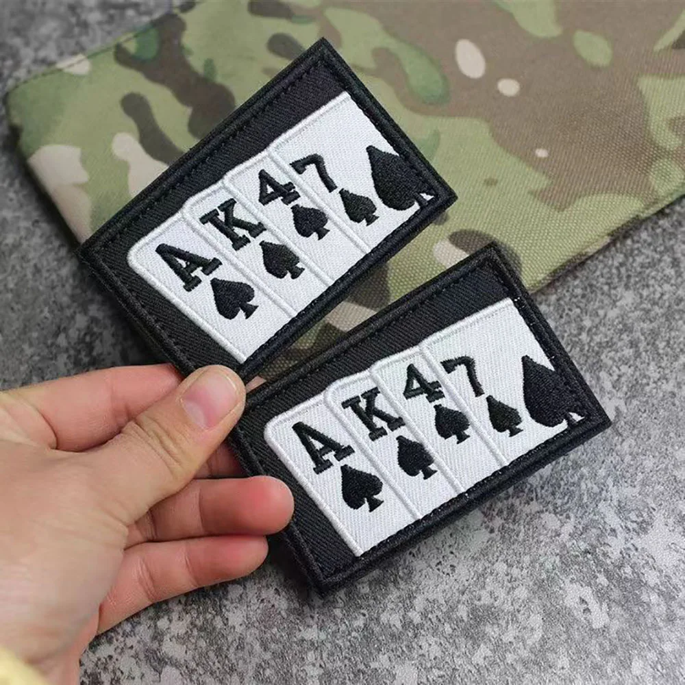 Playing Card AK47 Embroidery Patch Personality Hook and Loop Chapter Tactical Patches Backpack Badge Sewing Applique Sticker
Playing Card AK47 Embroidery Patch Personality Hook and Loop Chapter Tactical Patches Backpack Badge Sewing Applique Sticker