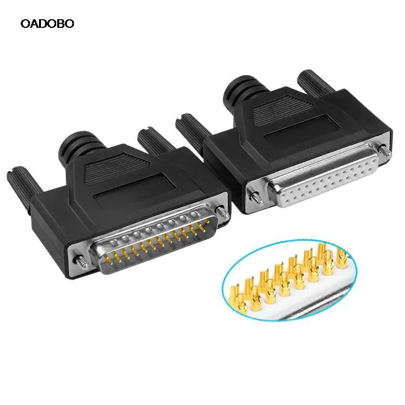 DB25 male and female head a 25-pin parallel port connector plug connector solid 25 needle gold plated connectors
DB25 male and female head a 25-pin parallel port connector plug connector solid 25 needle gold plated connectors
