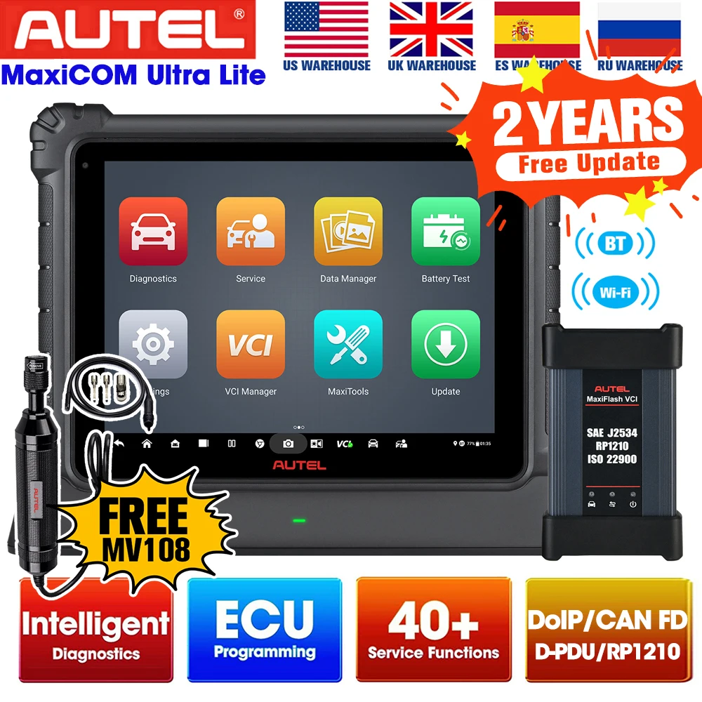 Autel MaxiCOM Ultra Lite автомобильный Профессиональный инструмент для программирования и кодирования ECU, двунаправленный сканер, обновление MS909 Elite 2
Autel MaxiCOM Ultra Lite автомобильный Профессиональный инструмент для программирования и кодирования ECU, двунаправленный сканер, обновление MS909 Elite 2
