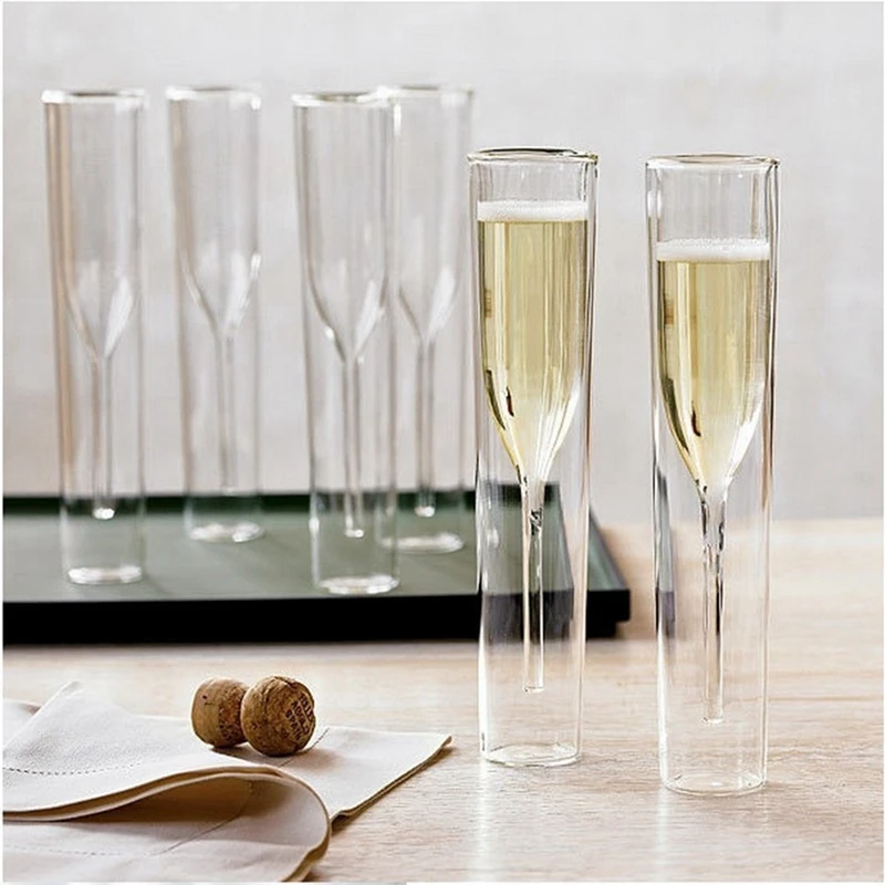 Double Wall Glass Champagne Champagne Flutes Stemless Wine Glass Goblet Bubble Wine Tulip Cocktail Wedding Party Cup 
Double Wall Glass Champagne Champagne Flutes Stemless Wine Glass Goblet Bubble Wine Tulip Cocktail Wedding Party Cup