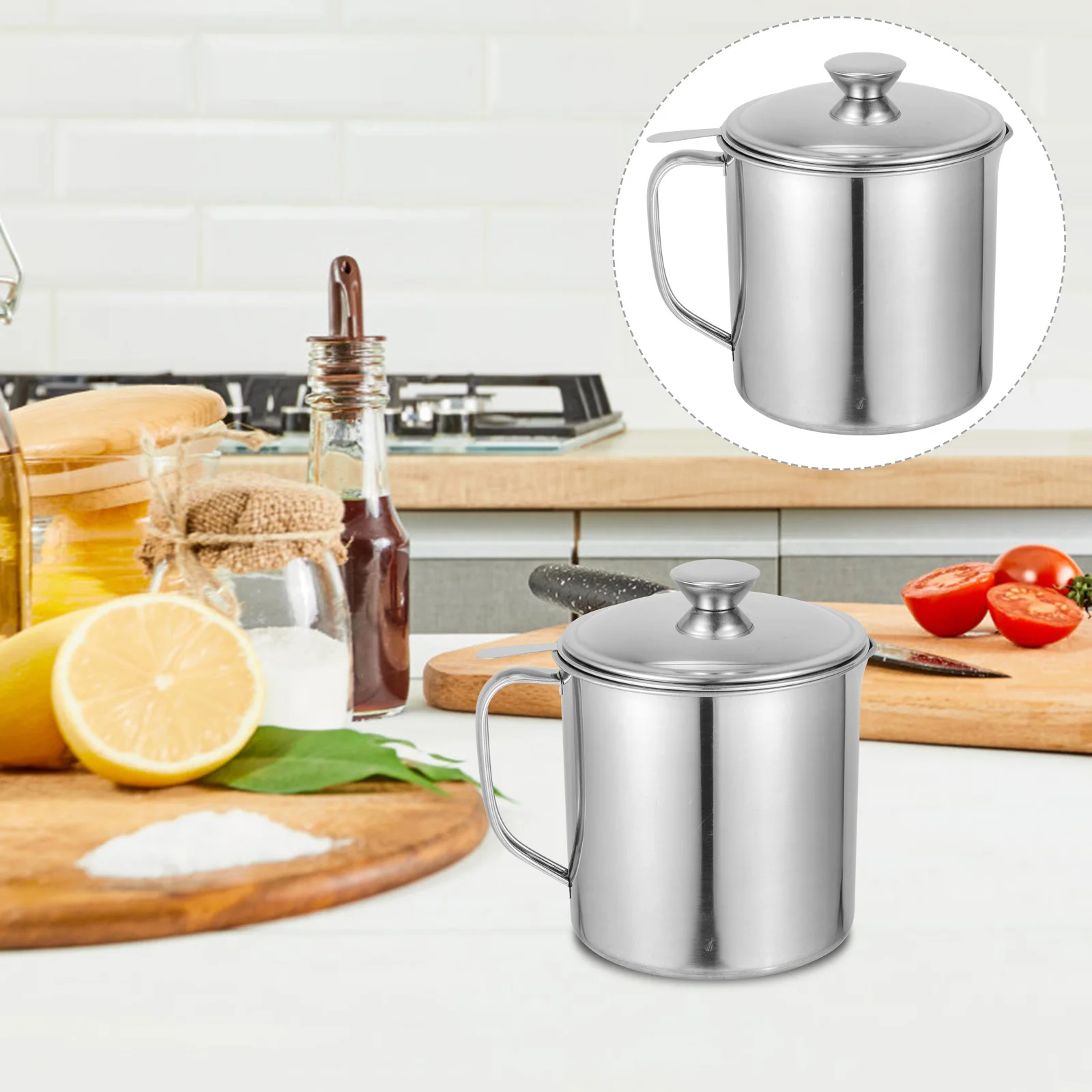 Oil Grease Separator Pot Strainer Container Can Filter Fat Kitchen Soup Storage Bowl Cooking Stainless Cup Bacon Meshskimmer
Oil Grease Separator Pot Strainer Container Can Filter Fat Kitchen Soup Storage Bowl Cooking Stainless Cup Bacon Meshskimmer
