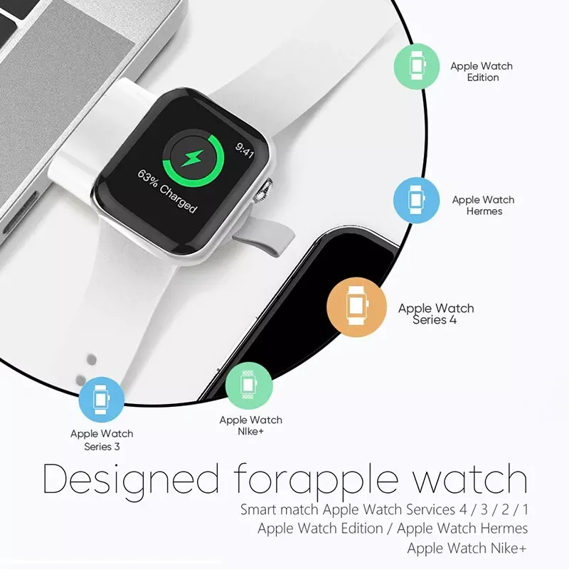 Wireless Magnetic Smart Watch Charger USB Interface for Apple Watch 1/2/3/4/5/6/7/SE Fast Charging and Portability
Wireless Magnetic Smart Watch Charger USB Interface for Apple Watch 1/2/3/4/5/6/7/SE Fast Charging and Portability