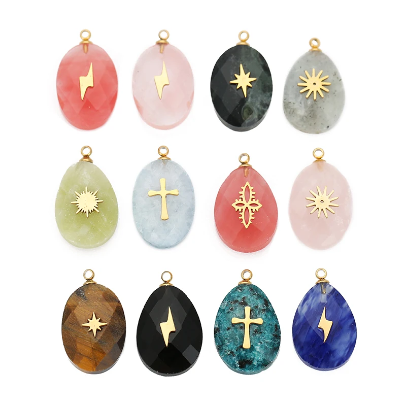 4Pcs Stainless Steel Oval Natural Stone Charms 18k Gold Plated Necklace Pendants for DIY Women Jewelry Accessories Supplies
4Pcs Stainless Steel Oval Natural Stone Charms 18k Gold Plated Necklace Pendants for DIY Women Jewelry Accessories Supplies