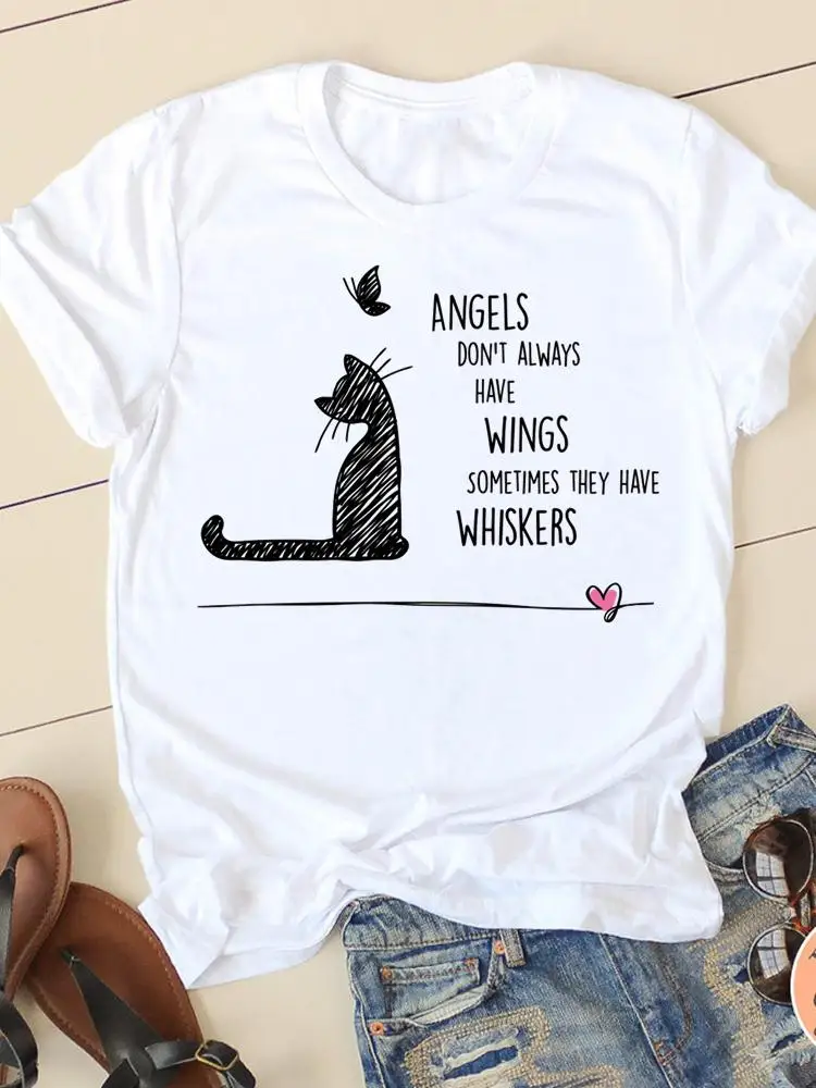 Print T-shirts Short Sleeve Ladies Summer Casual Clothing Women Cat New Letter Sweet Fashion Female T Clothes Graphic Tee
Print T-shirts Short Sleeve Ladies Summer Casual Clothing Women Cat New Letter Sweet Fashion Female T Clothes Graphic Tee