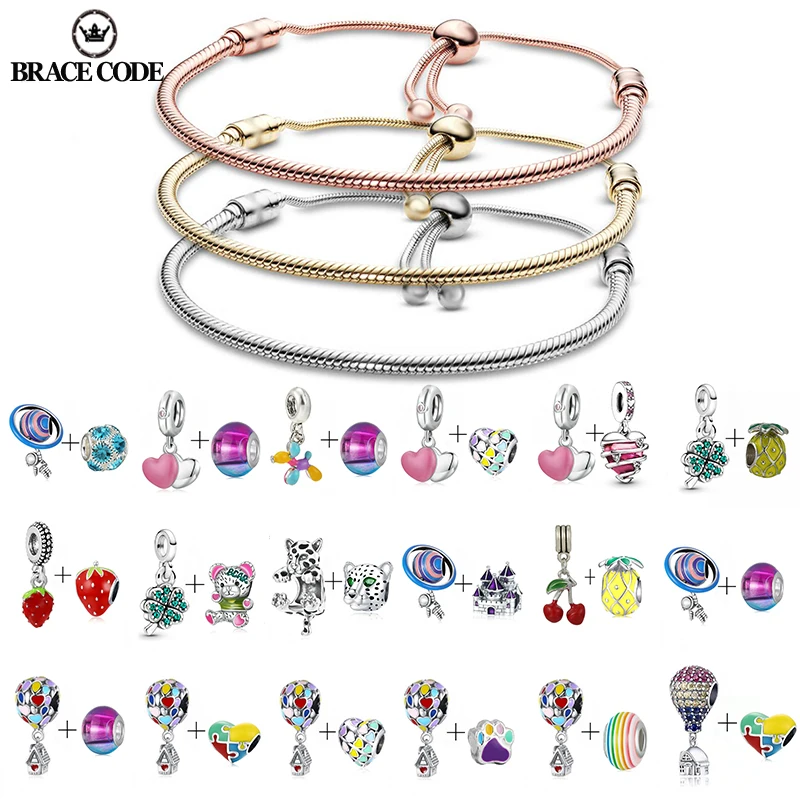 Silver Plated Adjustable Snake Bone Chain DIY Colored Hot Air Balloon Astronaut Leopard Head Pendant Lucky Charm Friend Gifr
Silver Plated Adjustable Snake Bone Chain DIY Colored Hot Air Balloon Astronaut Leopard Head Pendant Lucky Charm Friend Gifr