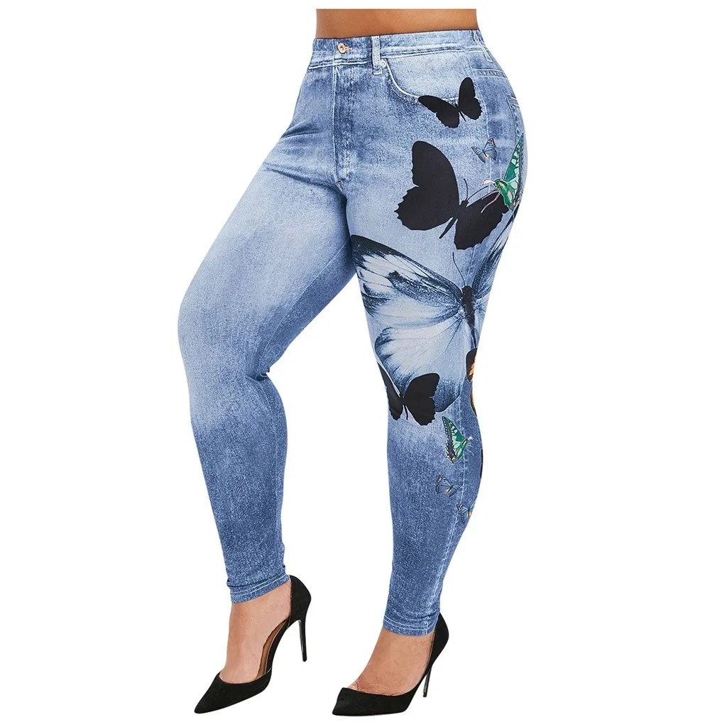 Women's Plus Size Casual Imitation Cowboy Leggings Elasticity Slim Cropped Pants Stretching Large Size Джинсы Женские#Xx
Women's Plus Size Casual Imitation Cowboy Leggings Elasticity Slim Cropped Pants Stretching Large Size Джинсы Женские#Xx