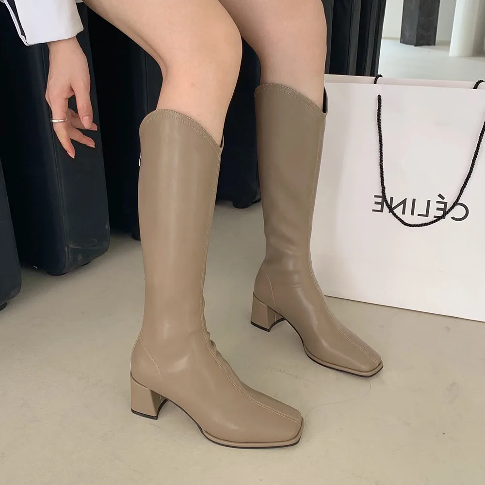 Chelsea Knee High Boots For Women Round Toe Autumn Winter Sock Stretch Shoes Square High Heels Black Zipper Winter Autumn Boots
Chelsea Knee High Boots For Women Round Toe Autumn Winter Sock Stretch Shoes Square High Heels Black Zipper Winter Autumn Boots