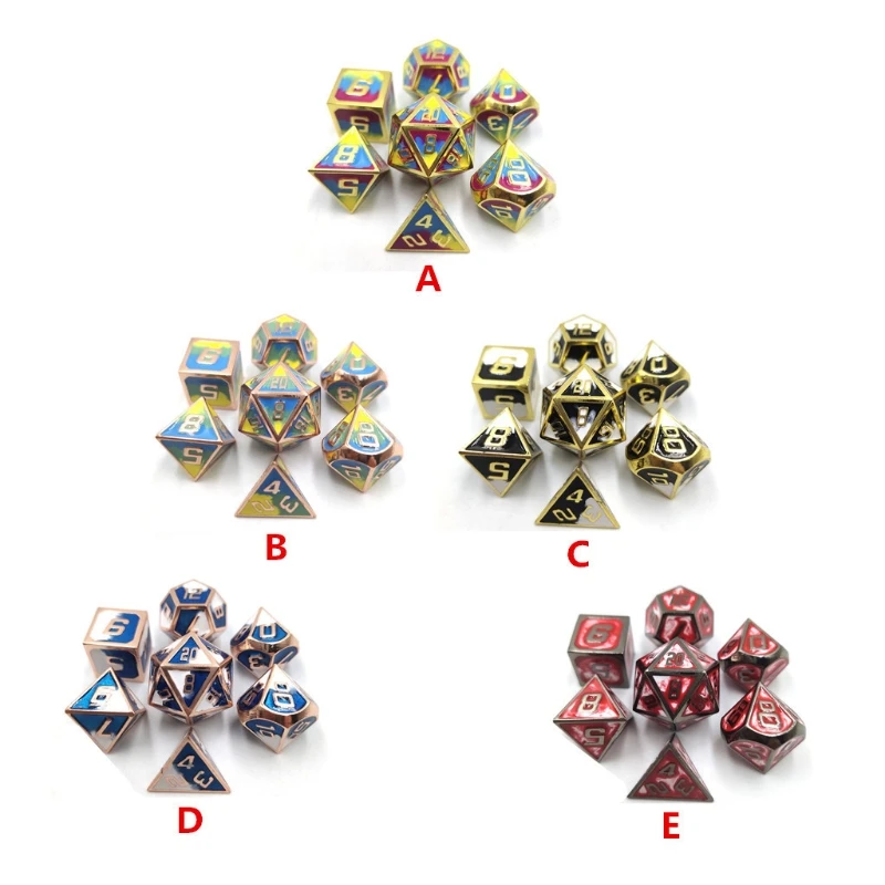 E9LE 7Pcs Metal Dices Multi-faceted Dice Different Sizes Digital Number Dices Kit For Kids Educational Toys DIY Board Games
E9LE 7Pcs Metal Dices Multi-faceted Dice Different Sizes Digital Number Dices Kit For Kids Educational Toys DIY Board Games