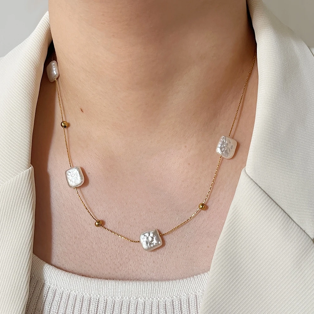 Minar Chic Square Imitation Pearl Chokers Necklace for Women Stainless Steel Gold Beads Pendant Necklaces Daily Party Pendientes
Minar Chic Square Imitation Pearl Chokers Necklace for Women Stainless Steel Gold Beads Pendant Necklaces Daily Party Pendientes