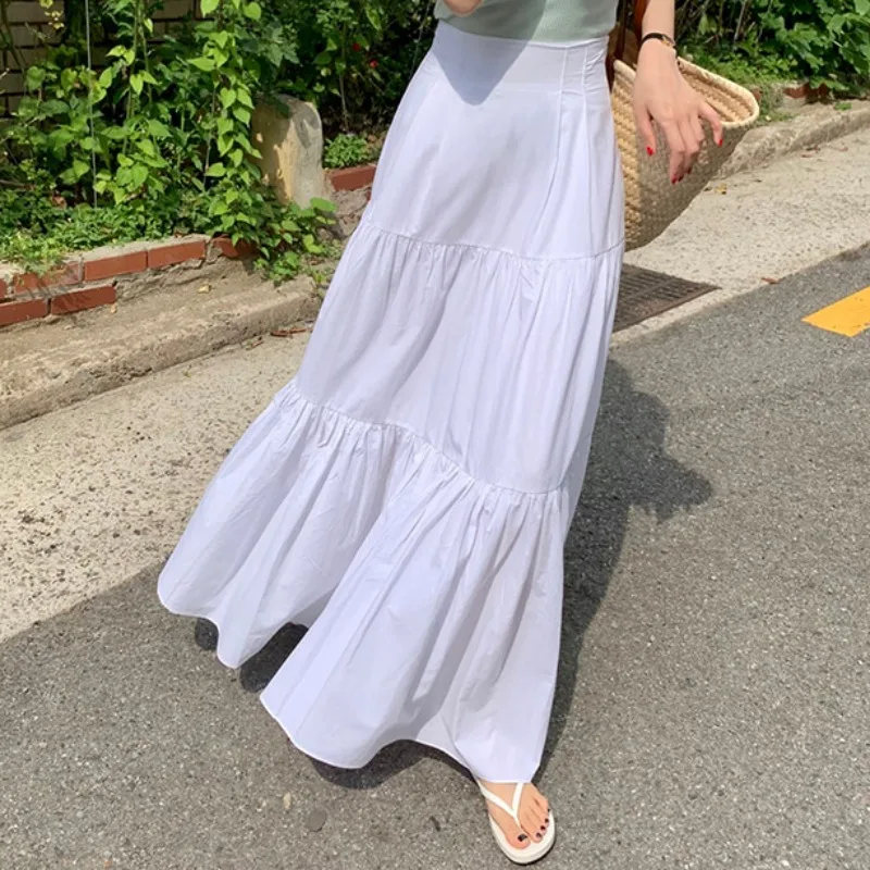South Korea white half skirt female summer small fresh fashion with small design sense pleated a word skirt tide
South Korea white half skirt female summer small fresh fashion with small design sense pleated a word skirt tide