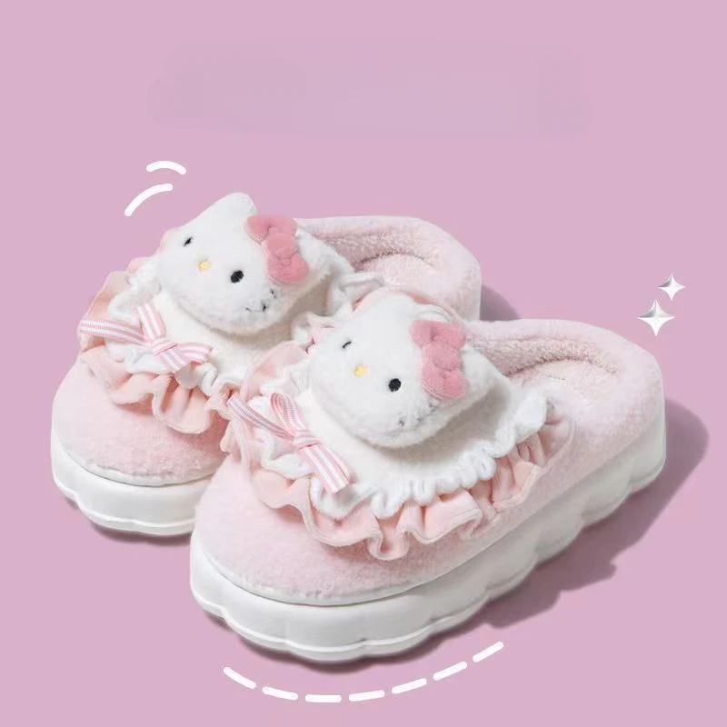 Sanrio Anime New Kuromi HelloKitty Mymelody Cotton Slippers Plush Slippers Kawaii Non-slip Warm Autumn Winter Comfort Thickened
Sanrio Anime New Kuromi HelloKitty Mymelody Cotton Slippers Plush Slippers Kawaii Non-slip Warm Autumn Winter Comfort Thickened