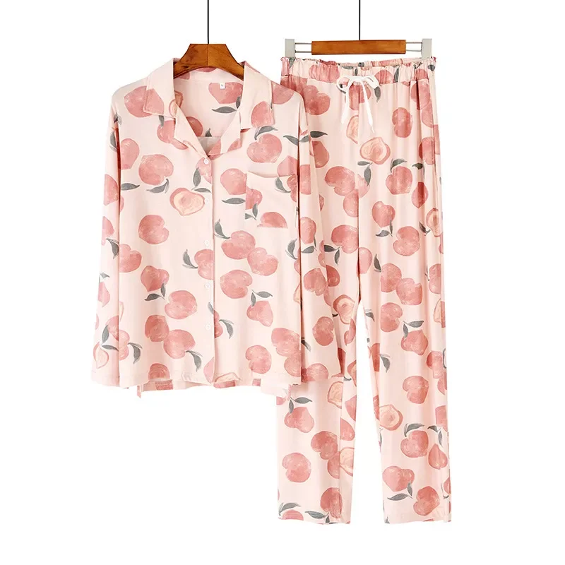 Новинка 2022 года, женская одежда для сна jumoffen, домашняя одежда для отдыха в японском стиле на весну и осень, брюки с длинным рукавом и принтом ... 
Новинка 2022 года, женская одежда для сна jumoffen, домашняя одежда для отдыха в японском стиле на весну и осень, брюки с длинным рукавом и принтом ...