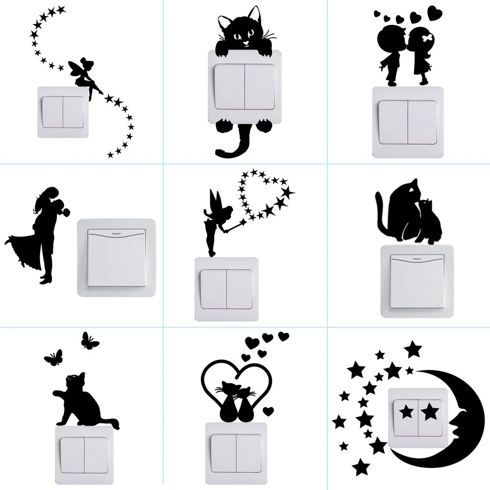 Switch Sticker Kid's Room Cartoon Cat and Dog Wall Sticker Moon Star Switch Outlet Self Adhesive Sticker Home Decor Wallpaper
Switch Sticker Kid's Room Cartoon Cat and Dog Wall Sticker Moon Star Switch Outlet Self Adhesive Sticker Home Decor Wallpaper