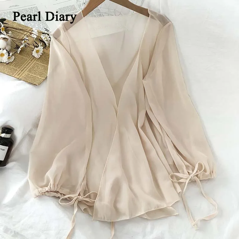 Pearl Diary Chiffon Sunscreen Shirt Thin Overcoat Solid Color Summer Dresses Woman 2022 Top Cardigan Beach Dress
Pearl Diary Chiffon Sunscreen Shirt Thin Overcoat Solid Color Summer Dresses Woman 2022 Top Cardigan Beach Dress