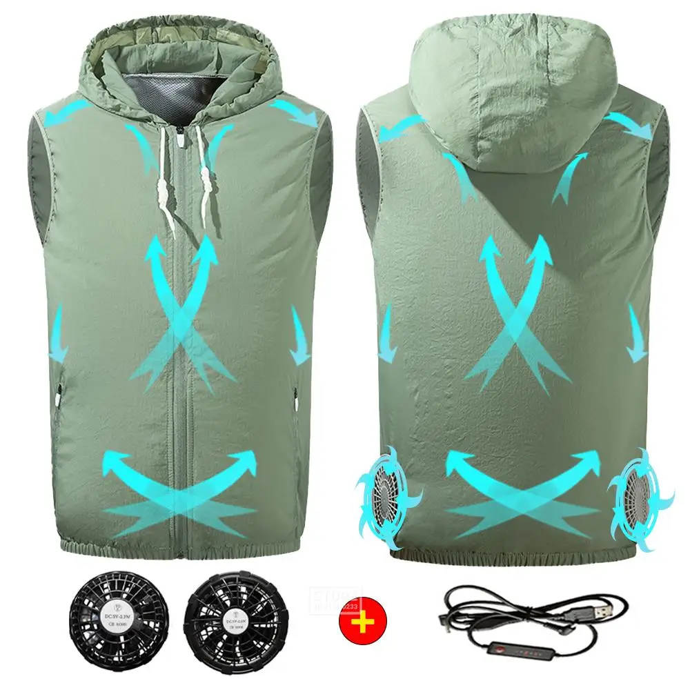 Men Summer Camouflage Air Conditioning Clothing Fan Cooling USB Charging Cooling Sport Man Vest Outdoor Cooling Camping Fishing
Men Summer Camouflage Air Conditioning Clothing Fan Cooling USB Charging Cooling Sport Man Vest Outdoor Cooling Camping Fishing