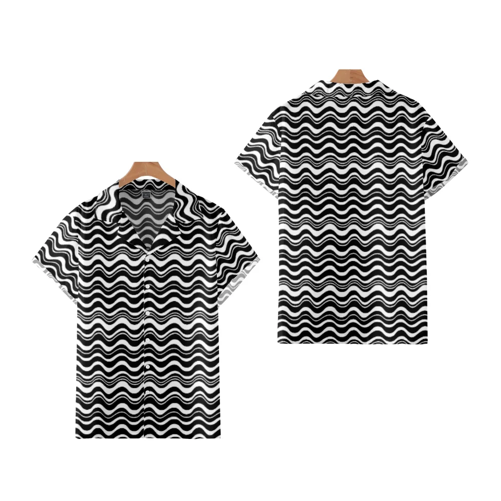 New Men's shirt Black And White Wavy Stripes short-sleeved Cuban oversized Hawaiian top 3d y2k Summer Vacation
New Men's shirt Black And White Wavy Stripes short-sleeved Cuban oversized Hawaiian top 3d y2k Summer Vacation