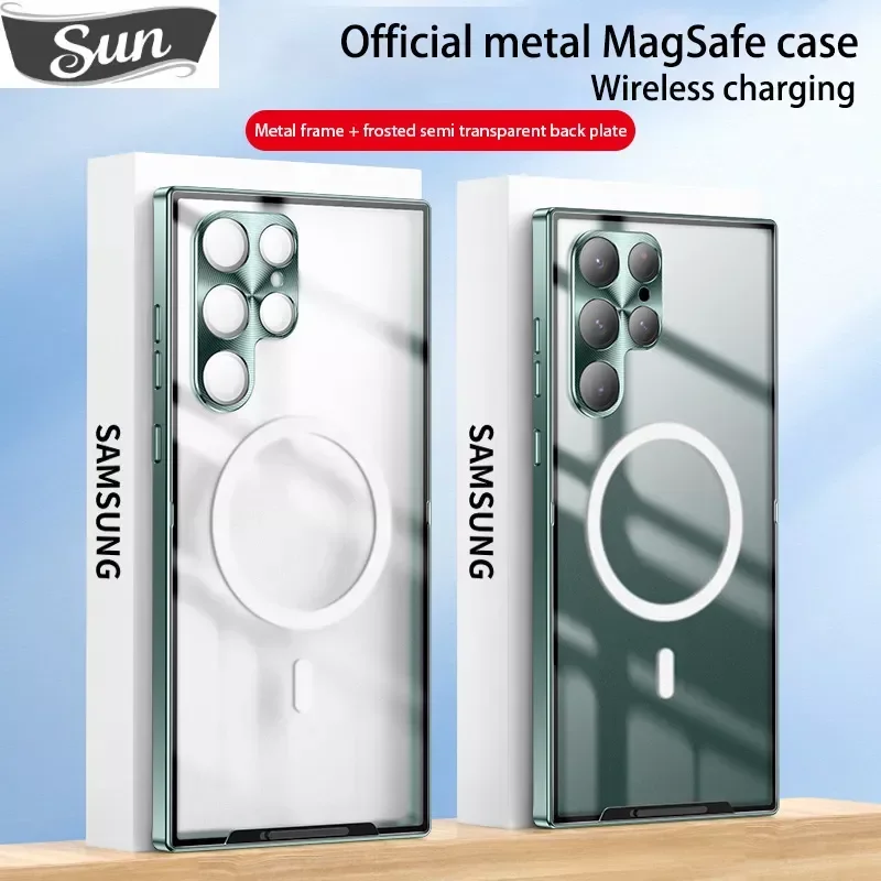 Magnetic Magsafe Case For Samsung Galaxy S23 S22 S21 Ultra Metal aluminium alloy Glass frosted protective ultra-thin back cover
Magnetic Magsafe Case For Samsung Galaxy S23 S22 S21 Ultra Metal aluminium alloy Glass frosted protective ultra-thin back cover