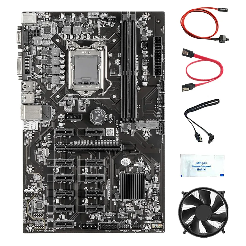 Материнская плата для майнинга B250B 12 PCIE BTC с вентилятором + термопаста + кабель переключателя + 2 кабеля SATA LGA1151 DDR4 SATA3.0 USB 3,0 VGA
Материнская плата для майнинга B250B 12 PCIE BTC с вентилятором + термопаста + кабель переключателя + 2 кабеля SATA LGA1151 DDR4 SATA3.0 USB 3,0 VGA